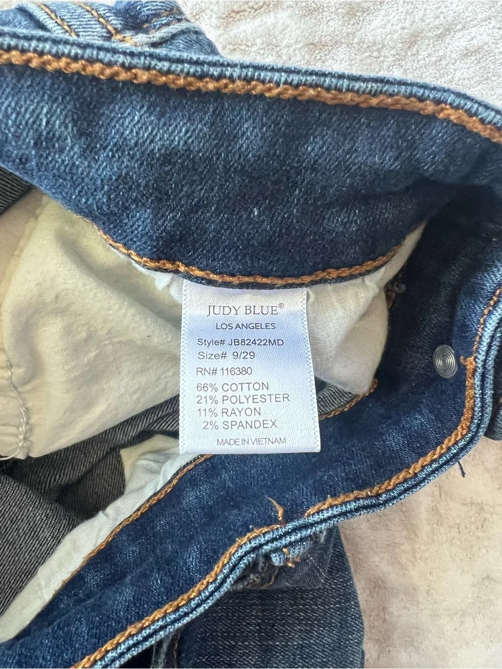Judy Blue Skinny Fit Jeans Women’s 9/29 Medium Wash Raw Hem Side Slit